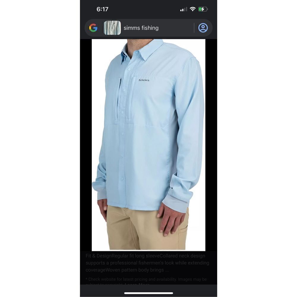 Simms Guide Series Sky Fishing Shirt xL